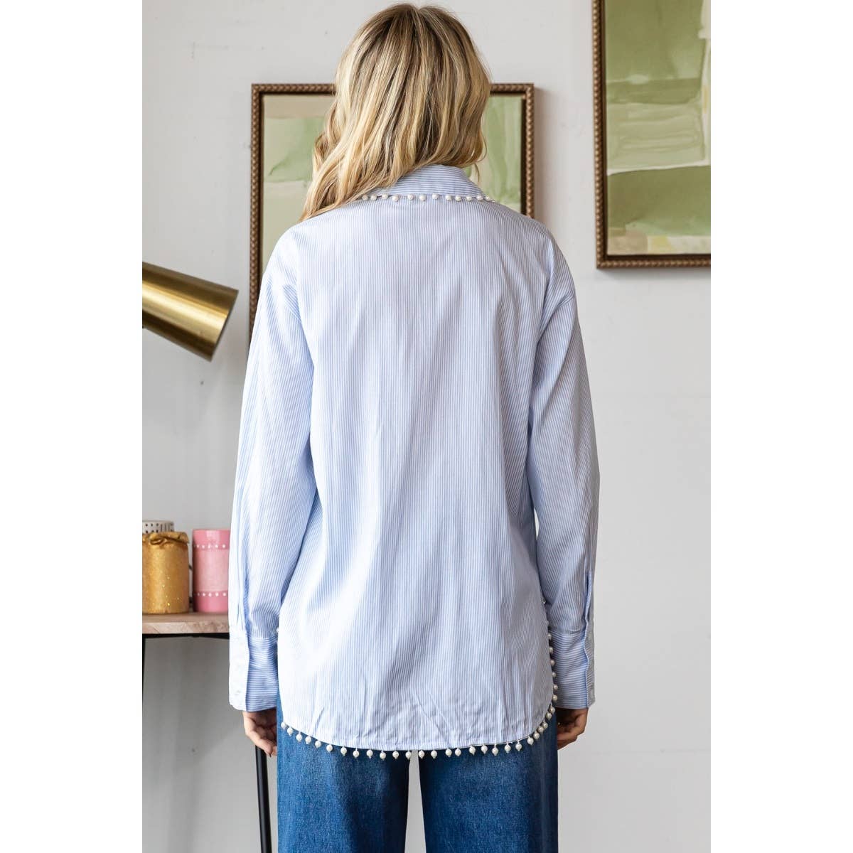 Pearl Pin Stripe Dress Shirt