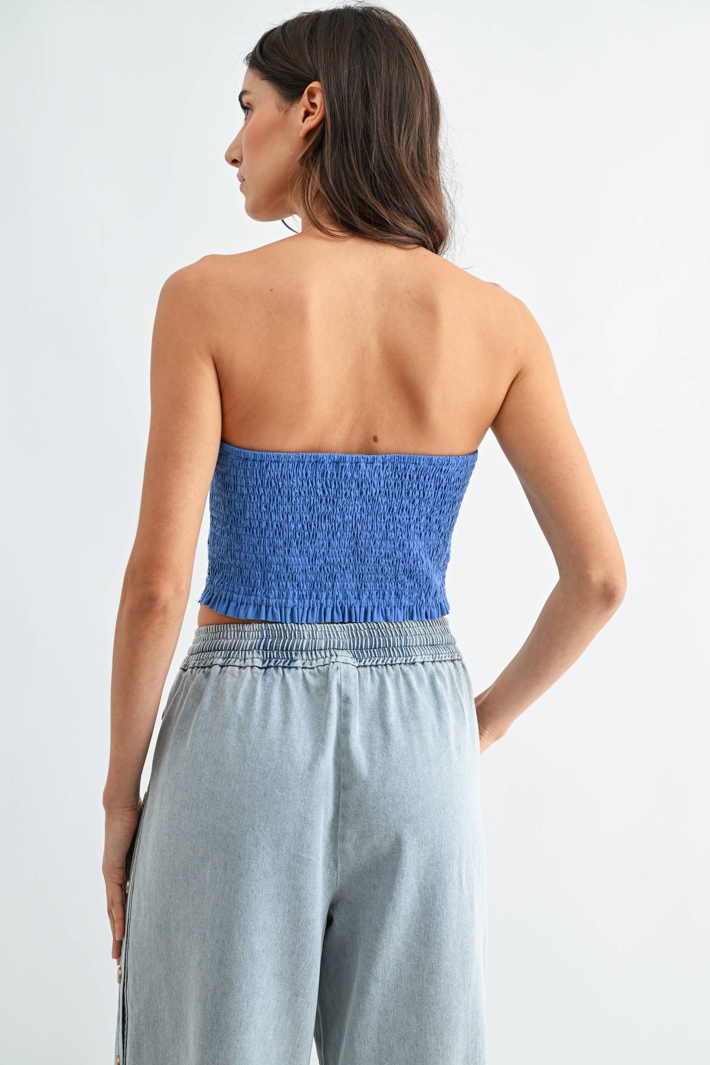 Paisley Scalloped Bandeau Top