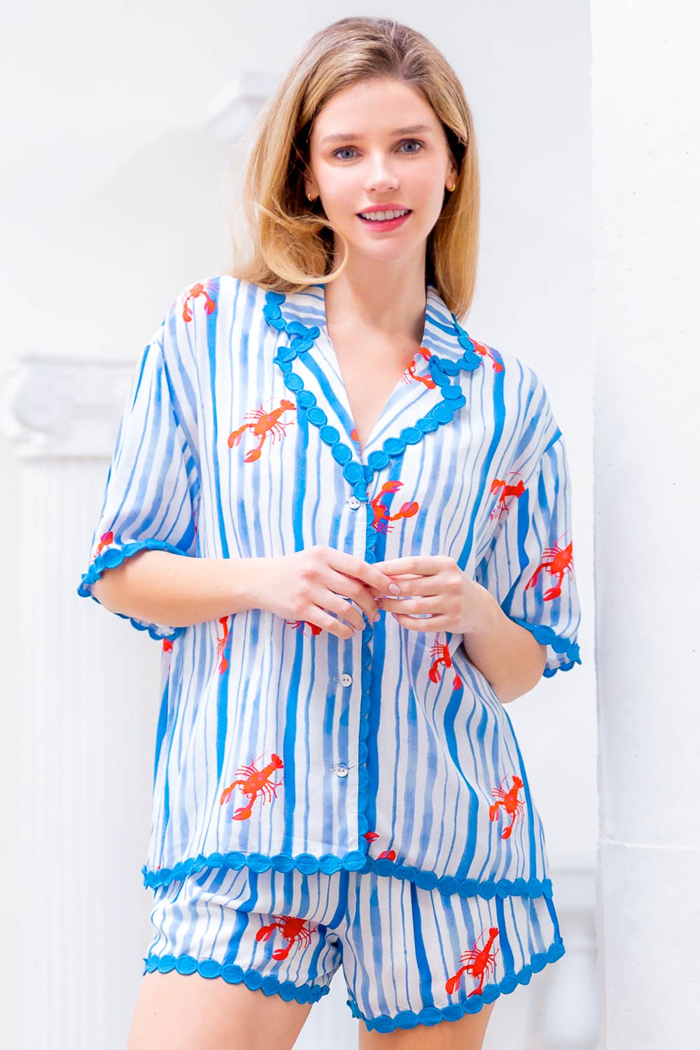 Lobster Button Down & Shorts Set