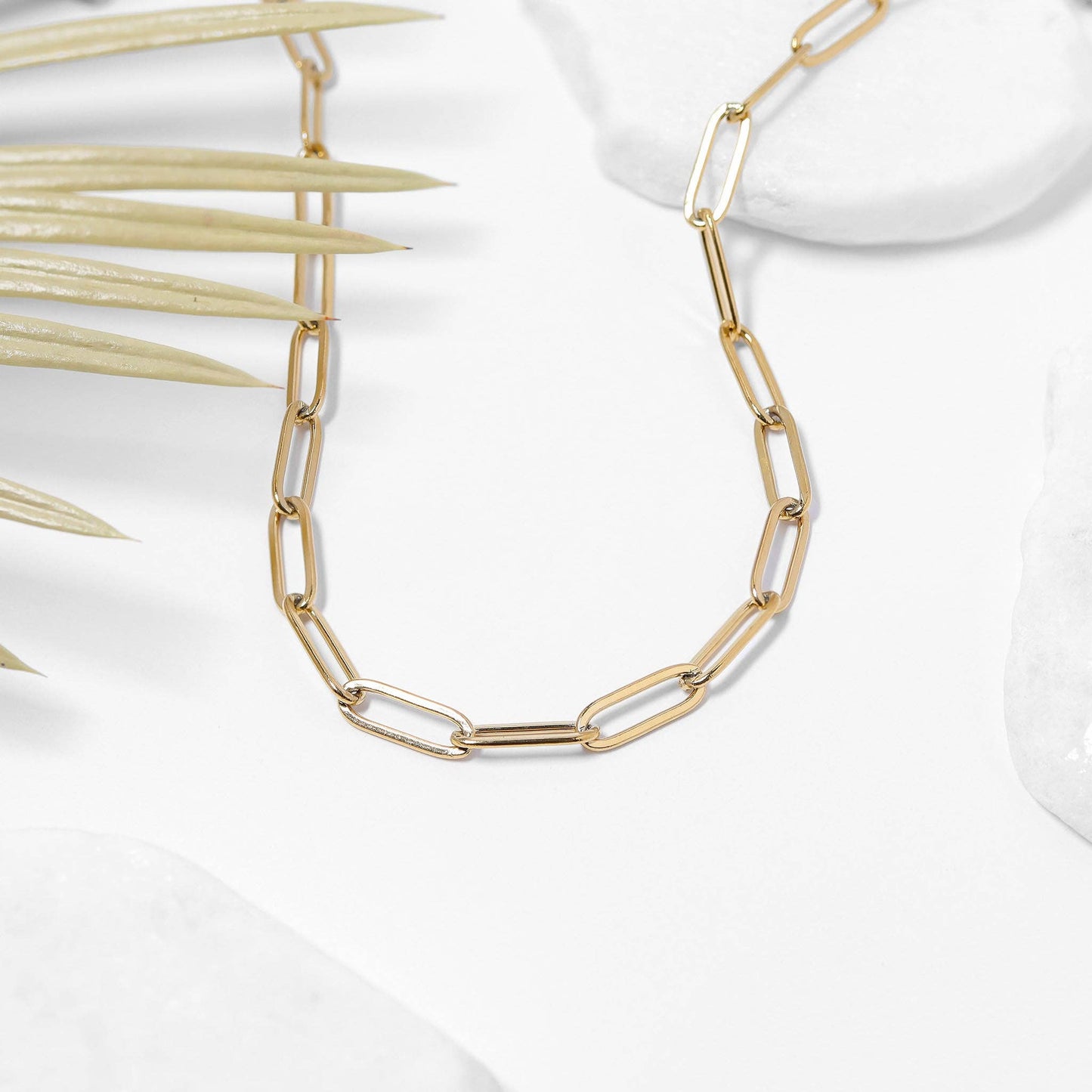 Gold Paperclip Chain Necklace: 16" / 2.5mm