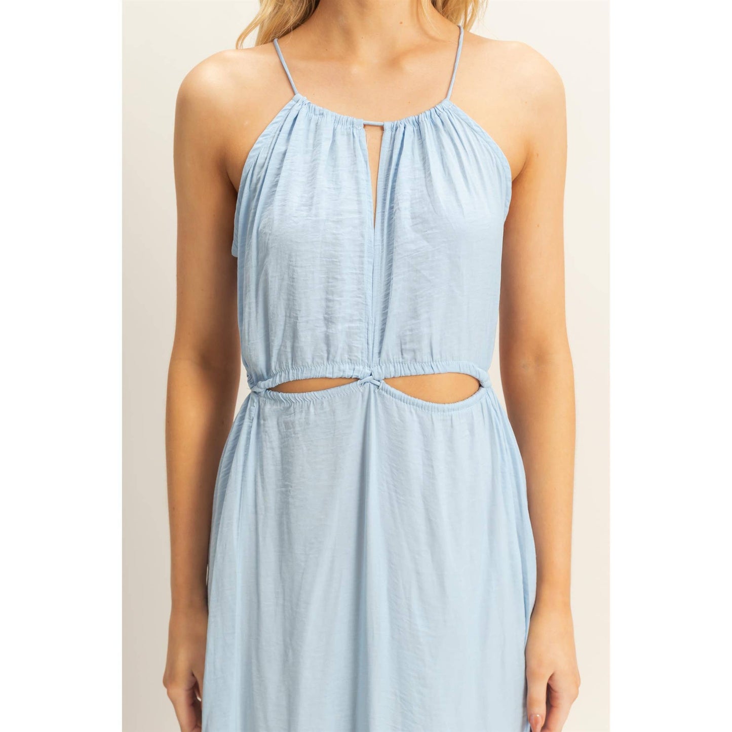 Side Cutout Side Slit Maxi Dress