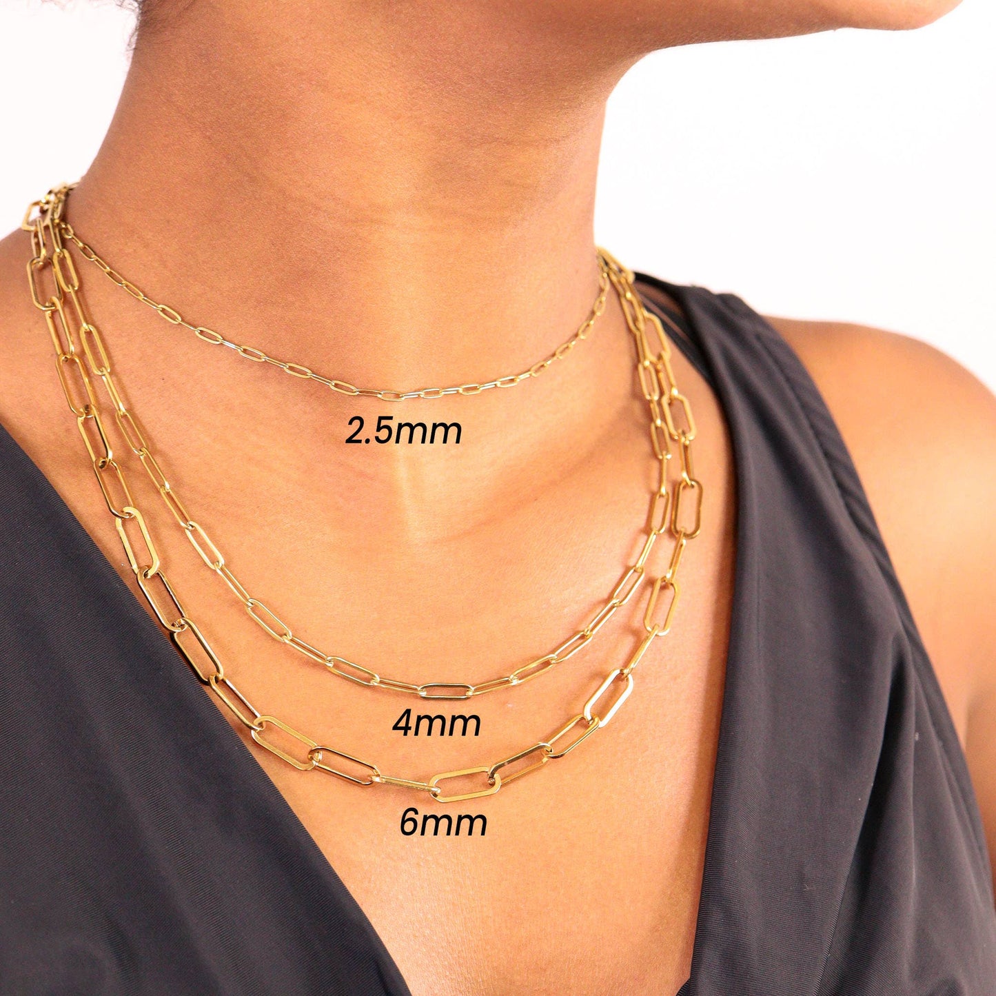 Gold Paperclip Chain Necklace: 16" / 2.5mm