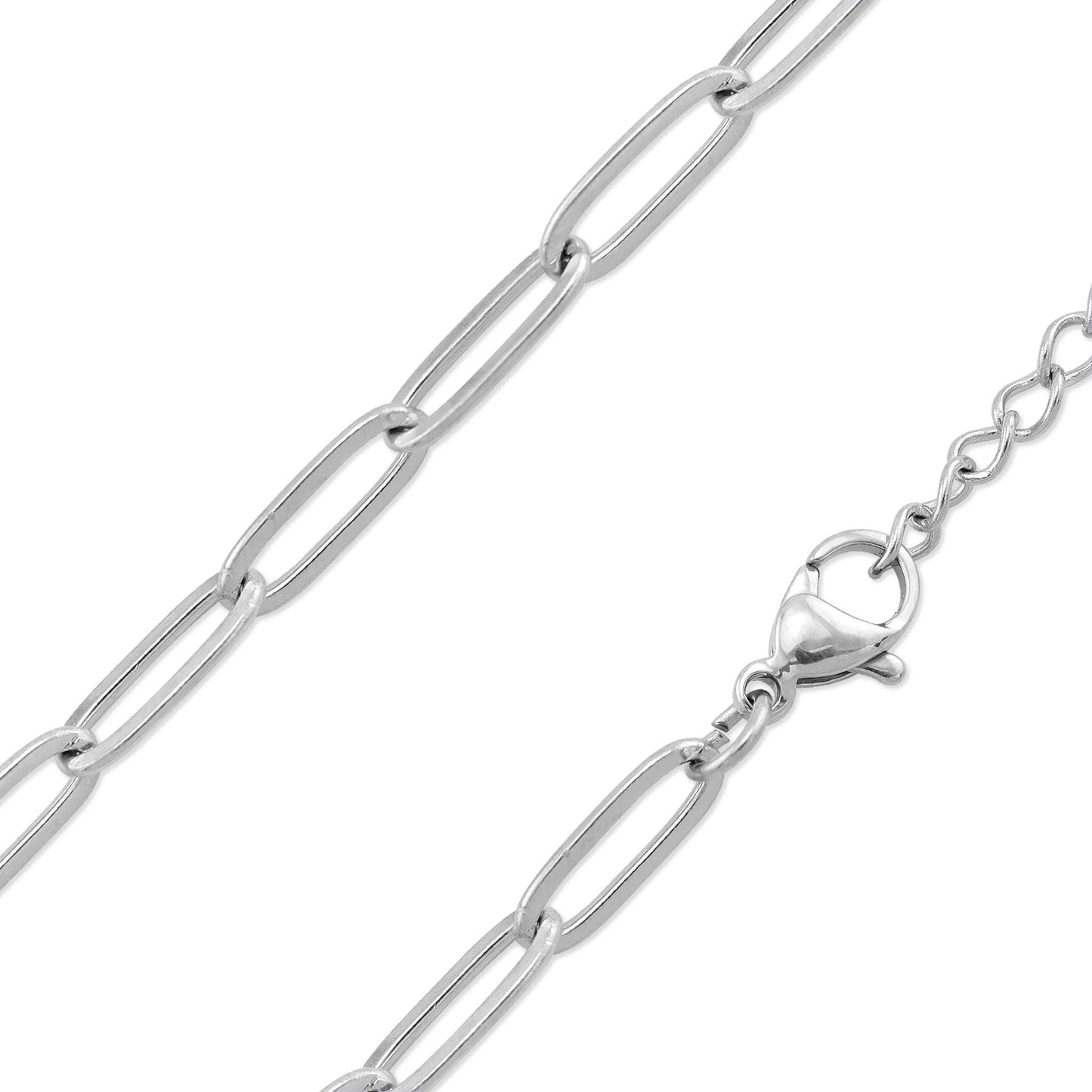 Stainless Paperclip Chain Necklace 18"/ 4mm