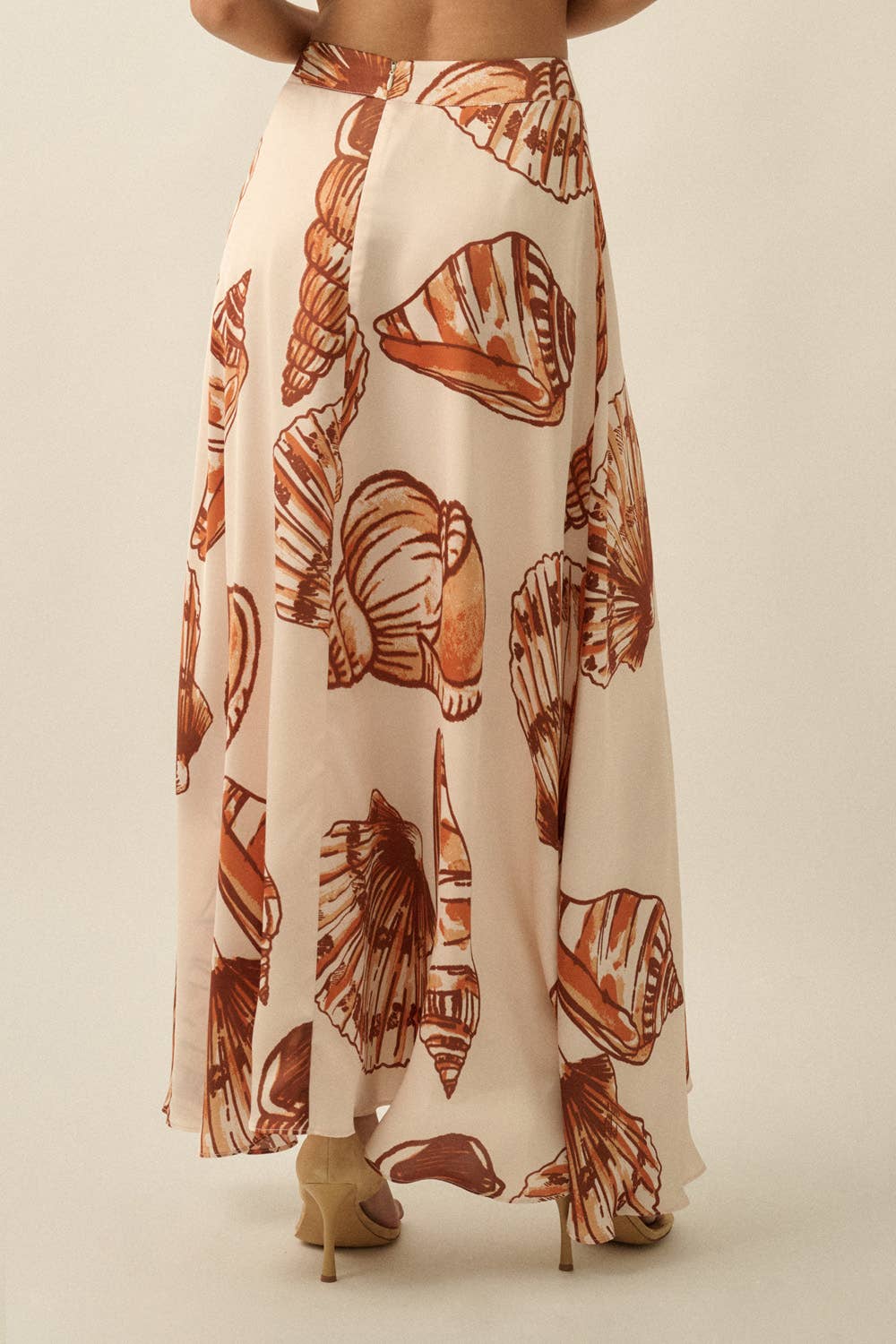 Seashell Satin A-Line Maxi Skirt