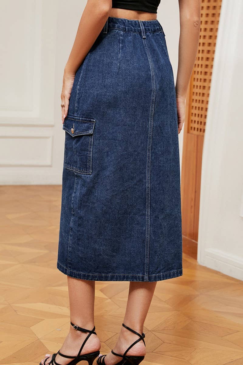 Denim Cargo Skirt