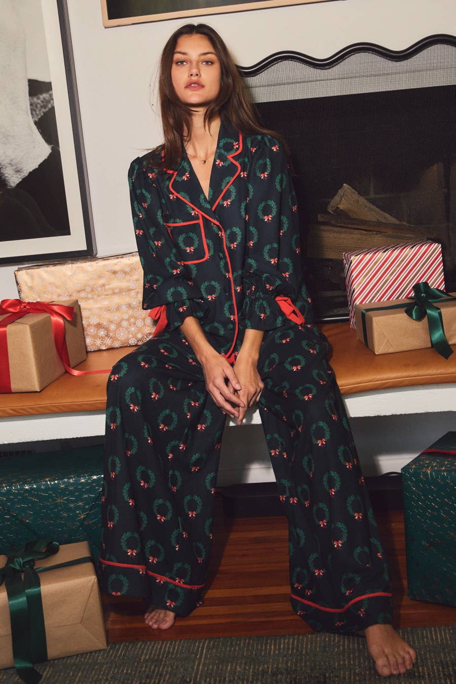 Plus Holiday Two-piece Pajama Set