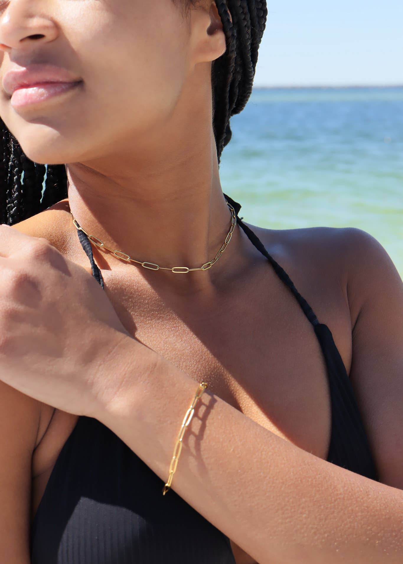 Gold Paperclip Chain Necklace: 16" / 2.5mm