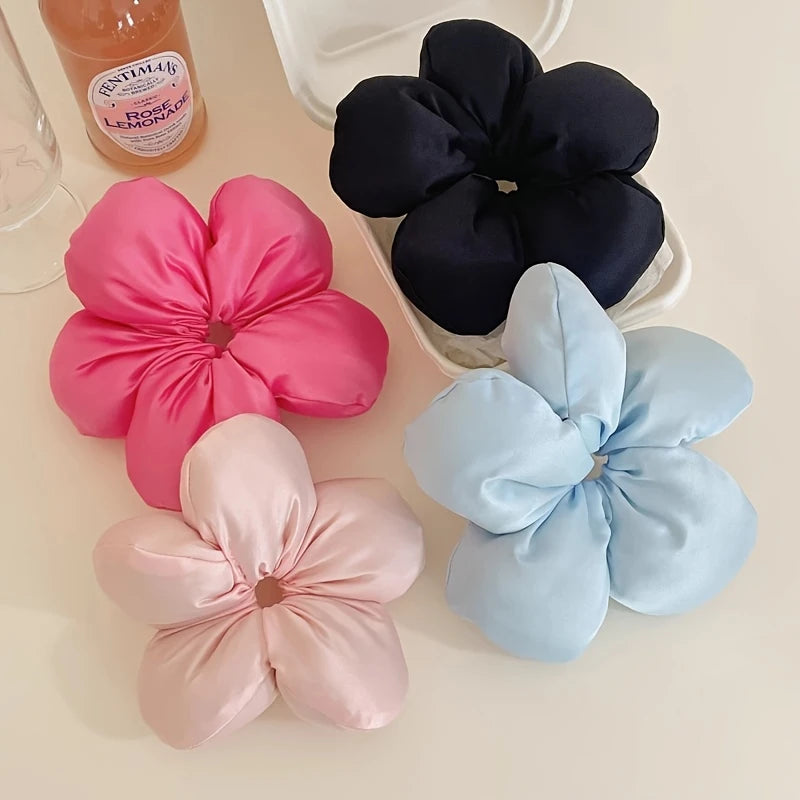 3D Flower Large Hair Scrunchie