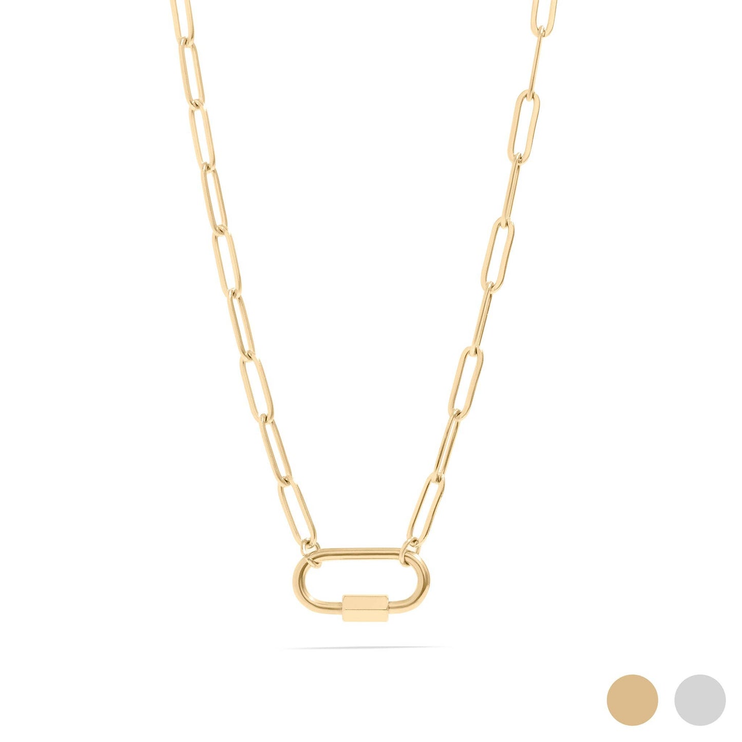 Carabiner Paperclip Necklace 16"