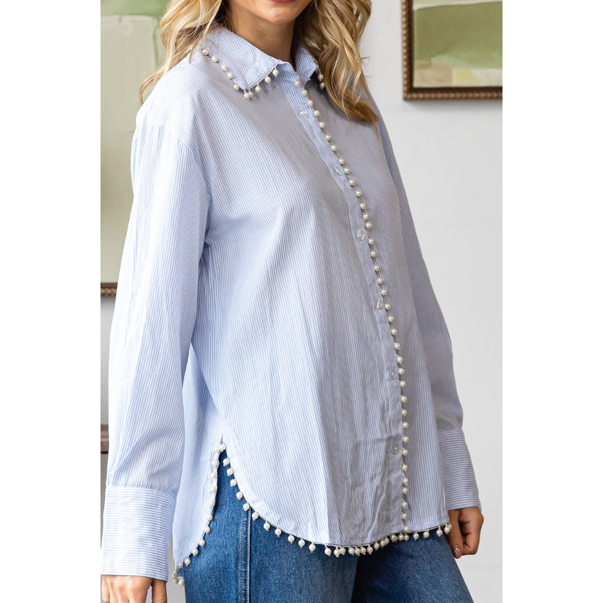 Pearl Pin Stripe Dress Shirt