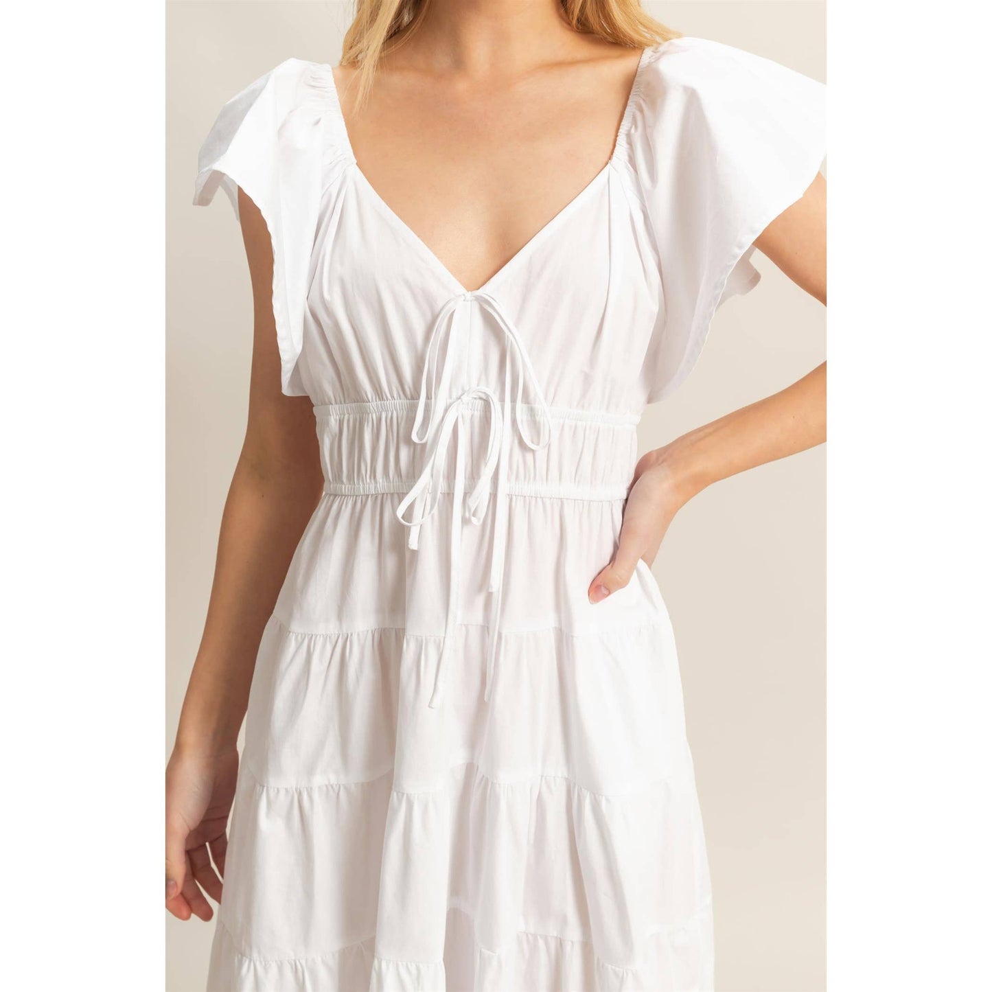 Flutter SleeveTiered Maxi Dress