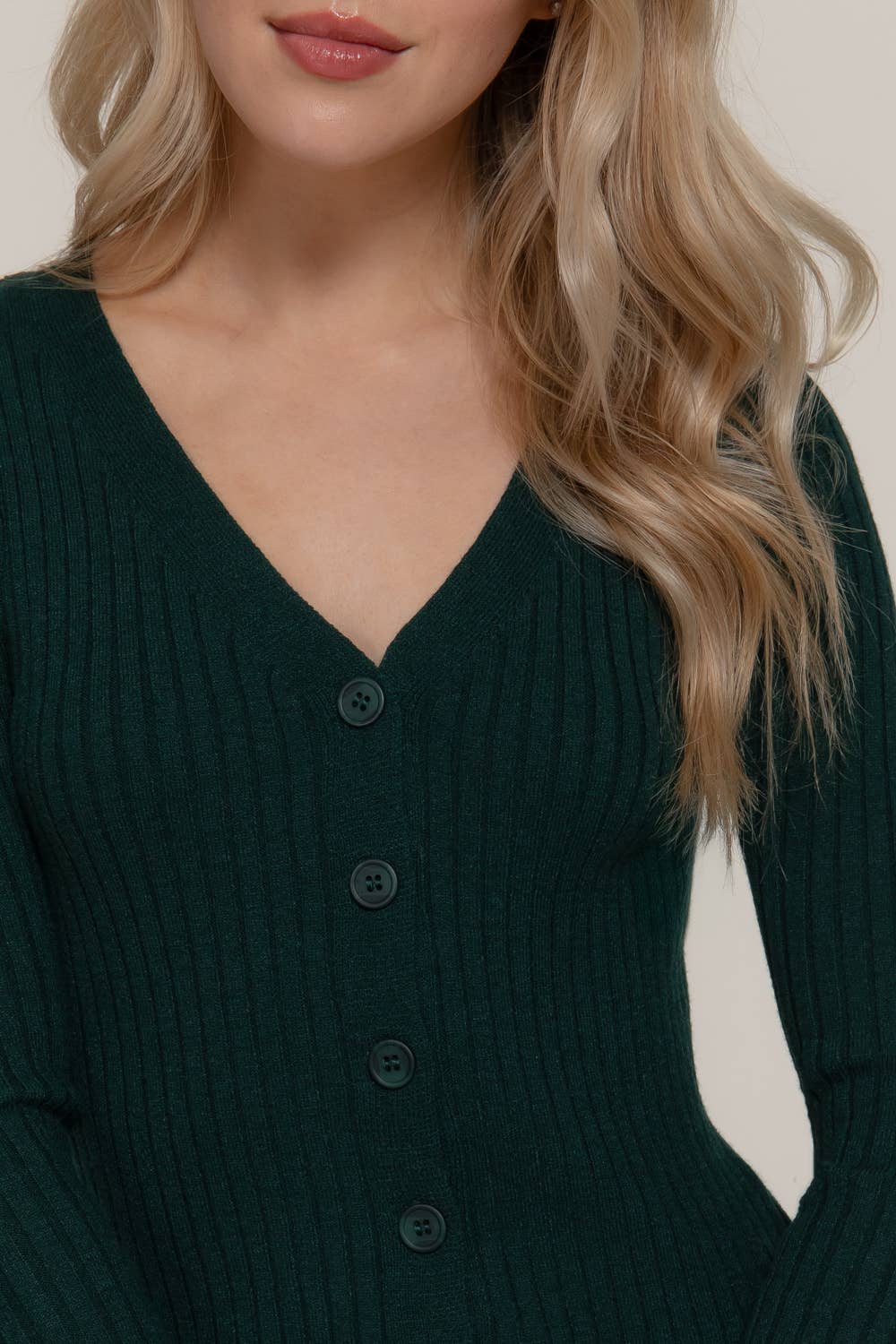 V-neck Fitted Cardigan