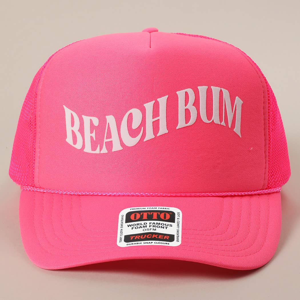 BEACH BUM Mesh Back Trucker Hat