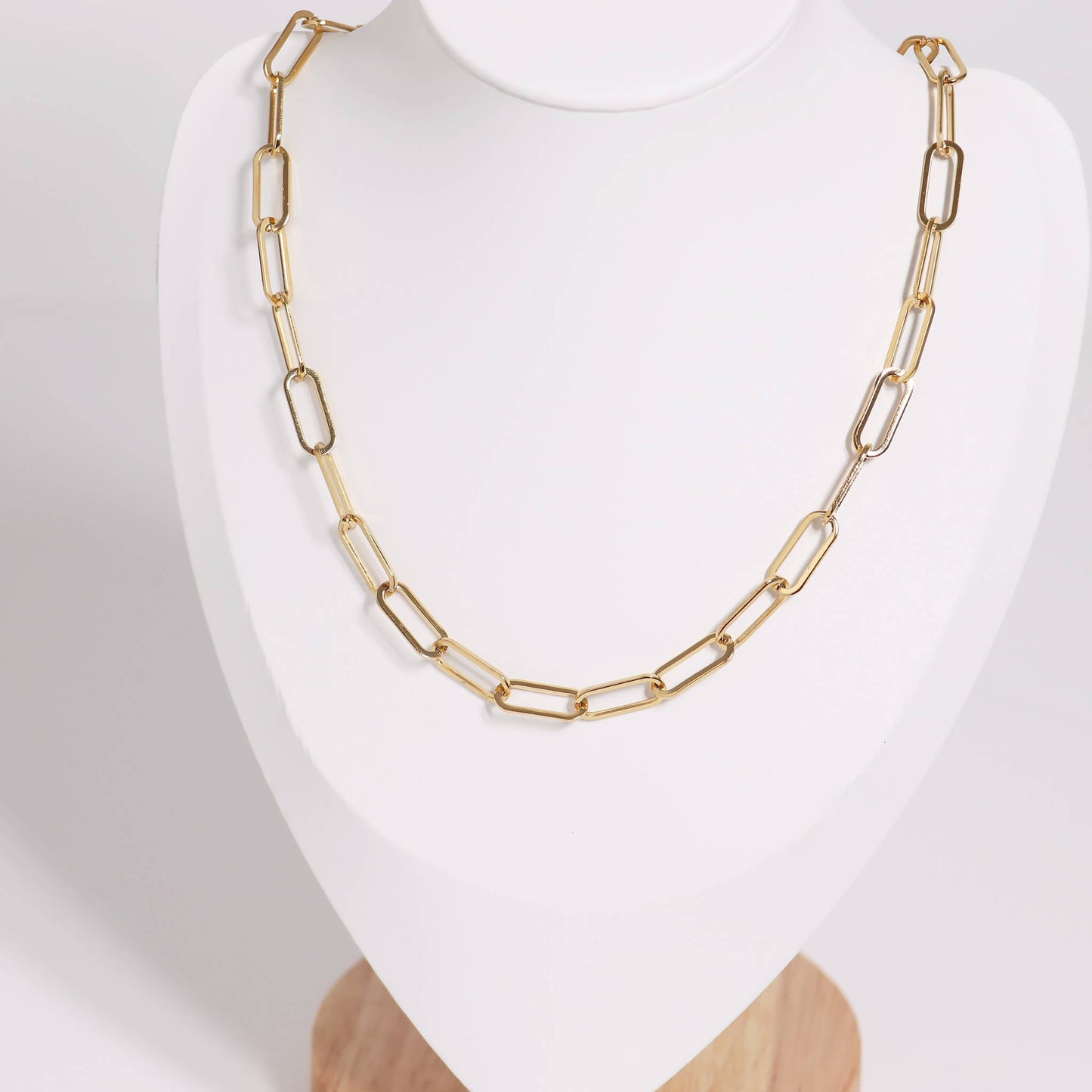 Gold Paperclip Chain Necklace: 16" / 2.5mm