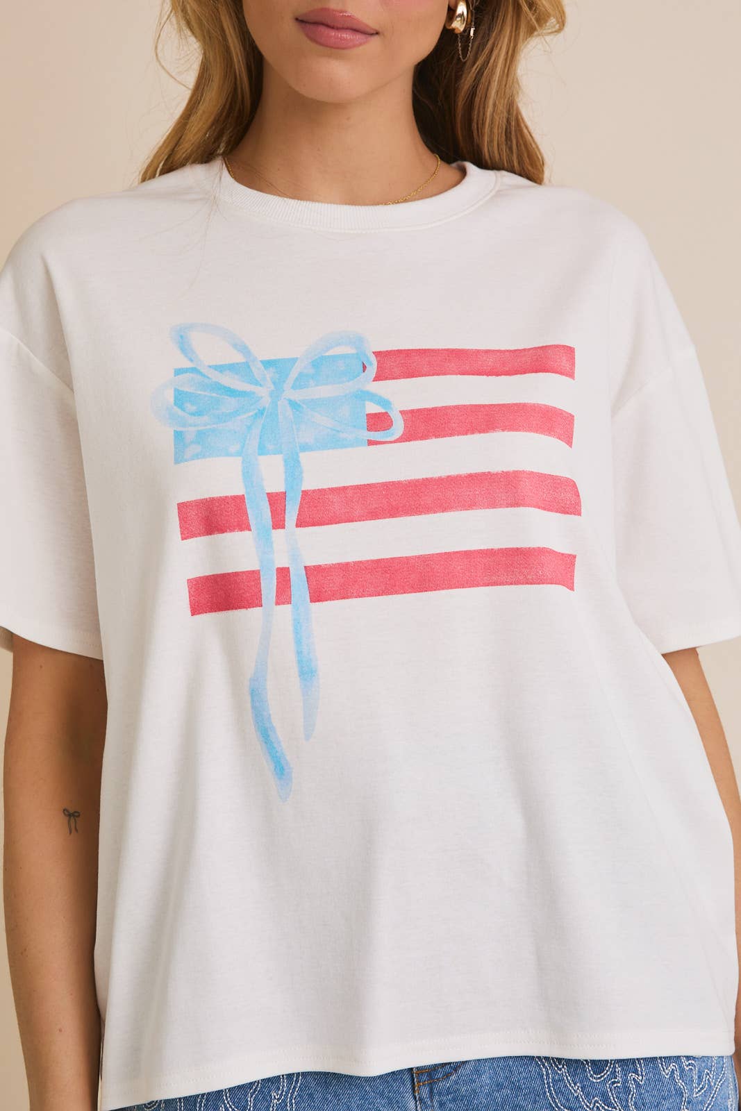 USA FLAG SCREEN PRINT T-SHIRT