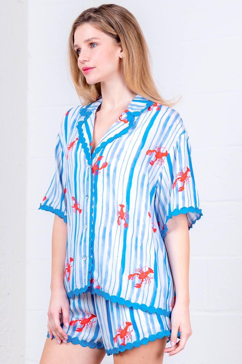 Lobster Button Down & Shorts Set