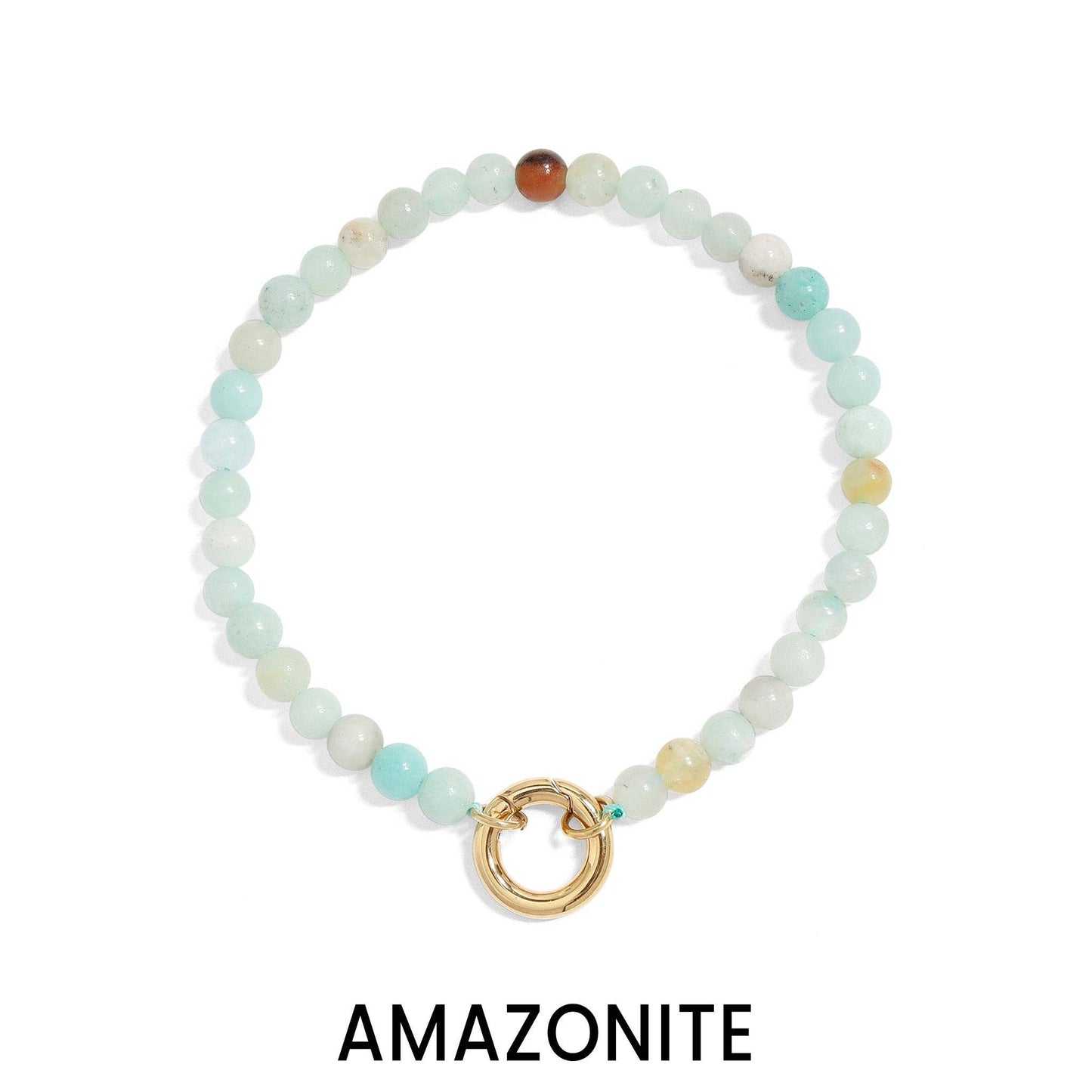 Semi Precious Stone Charm Keeper Bracelet