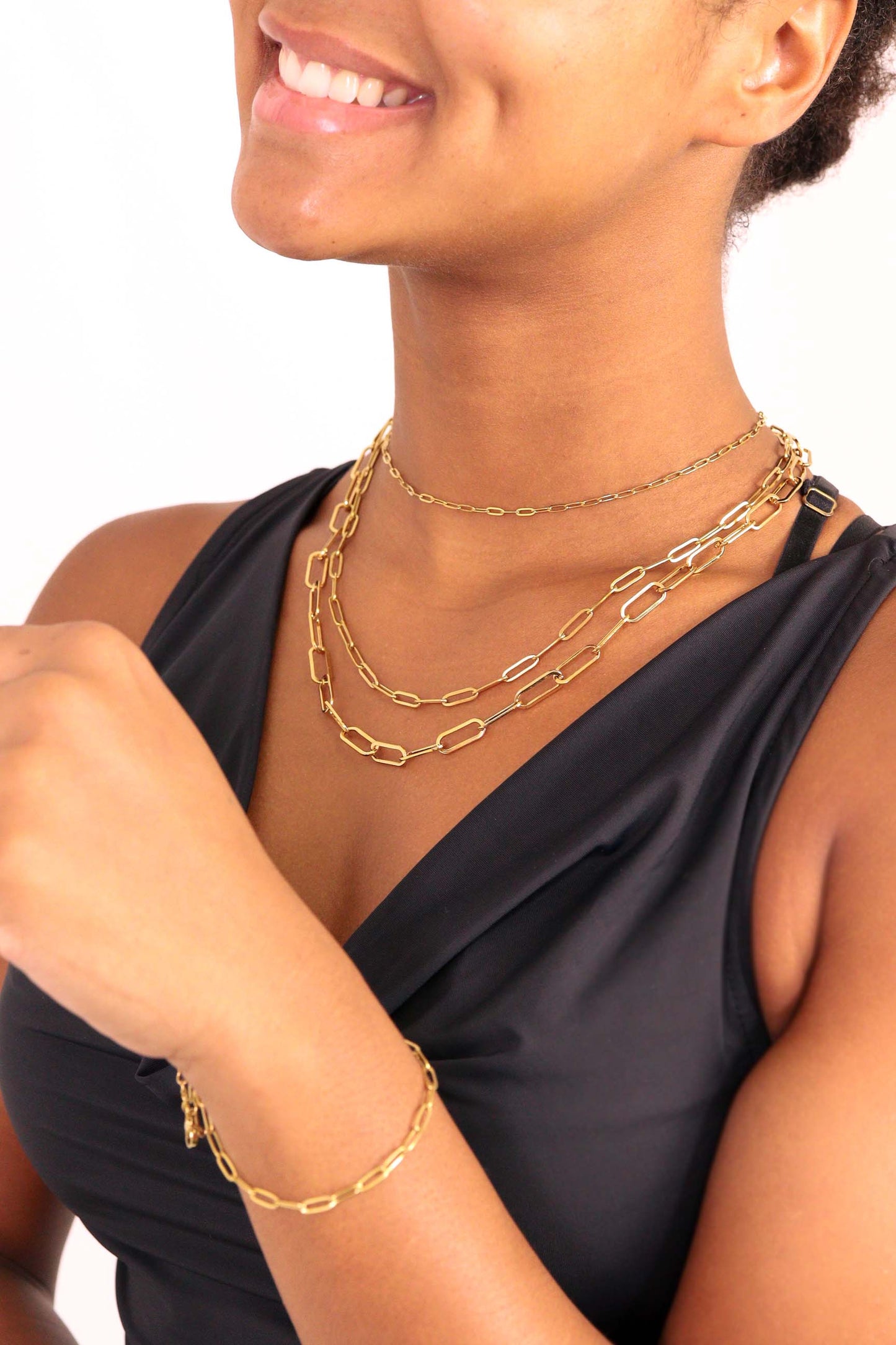Gold Paperclip Chain Necklace: 16" / 2.5mm