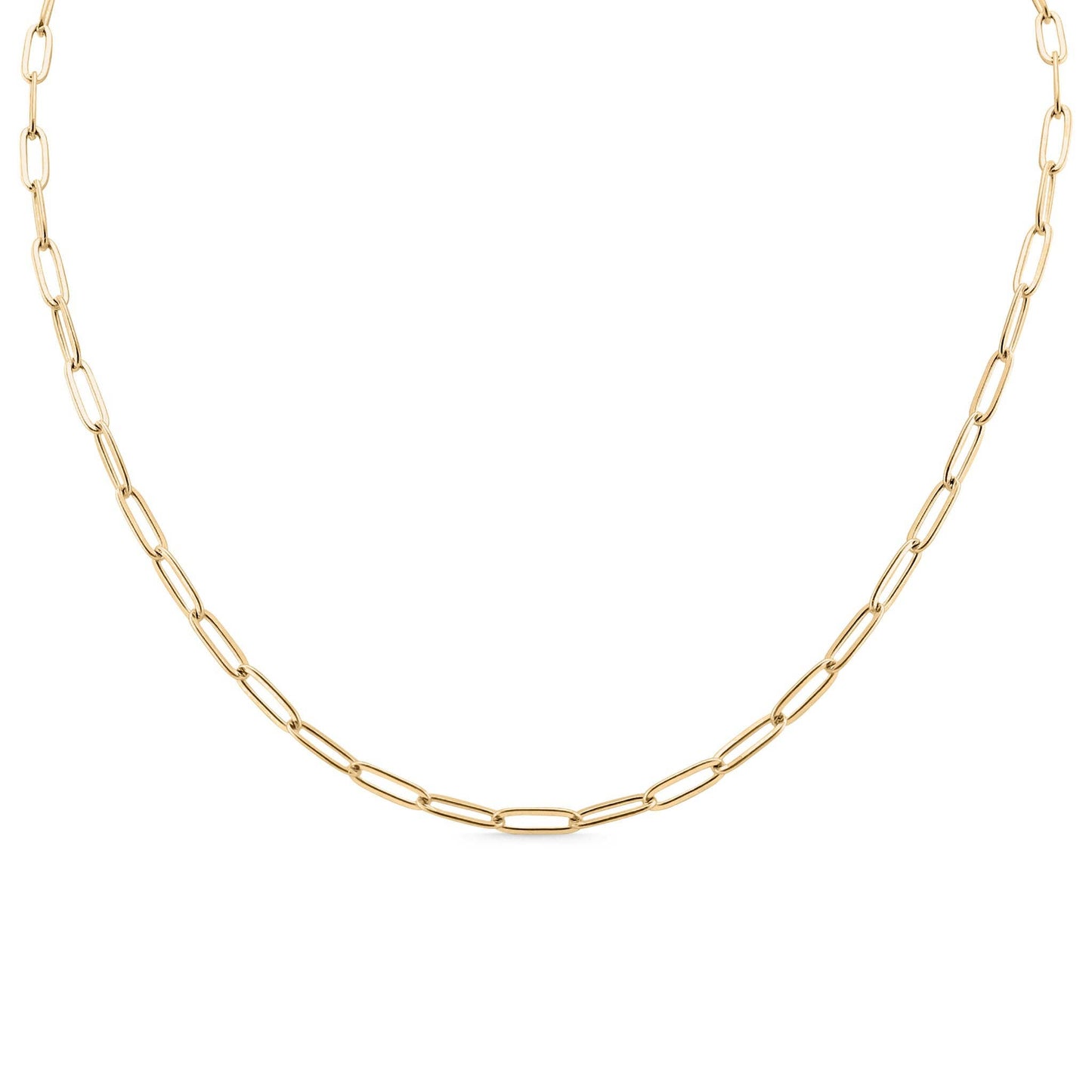 Gold Paperclip Chain Necklace: 16" / 2.5mm