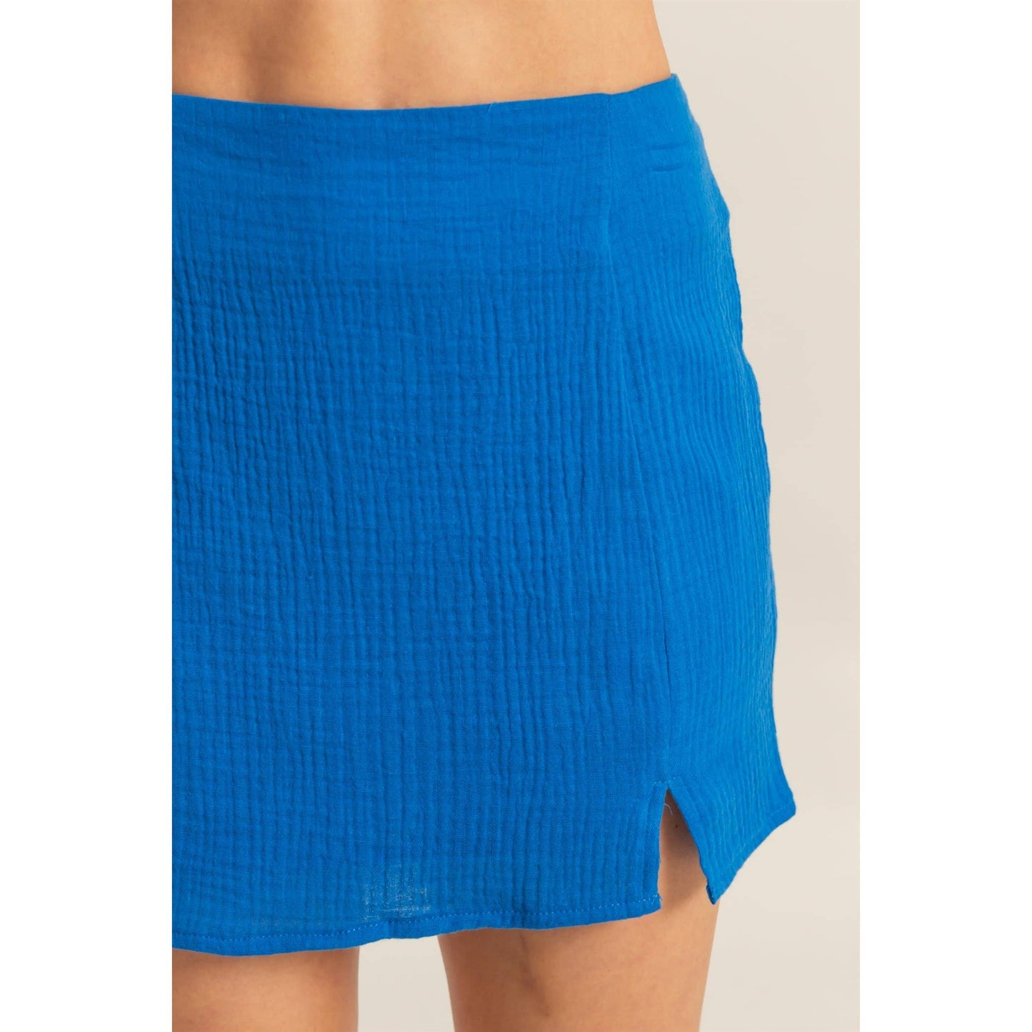 Ruched Bra Top And Mini Skirt Set