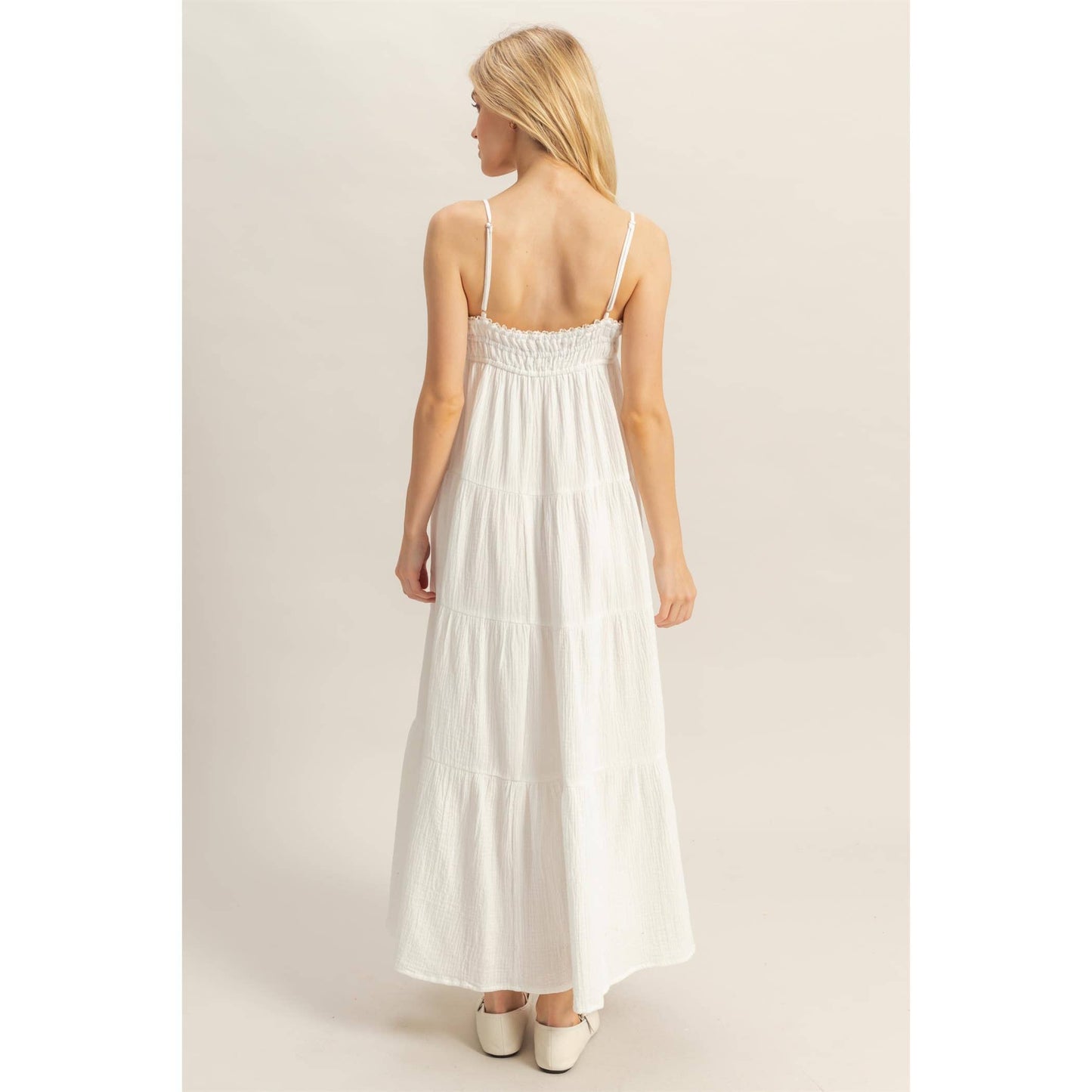 Empire Waist Sleeveless Tiered Maxi Dress