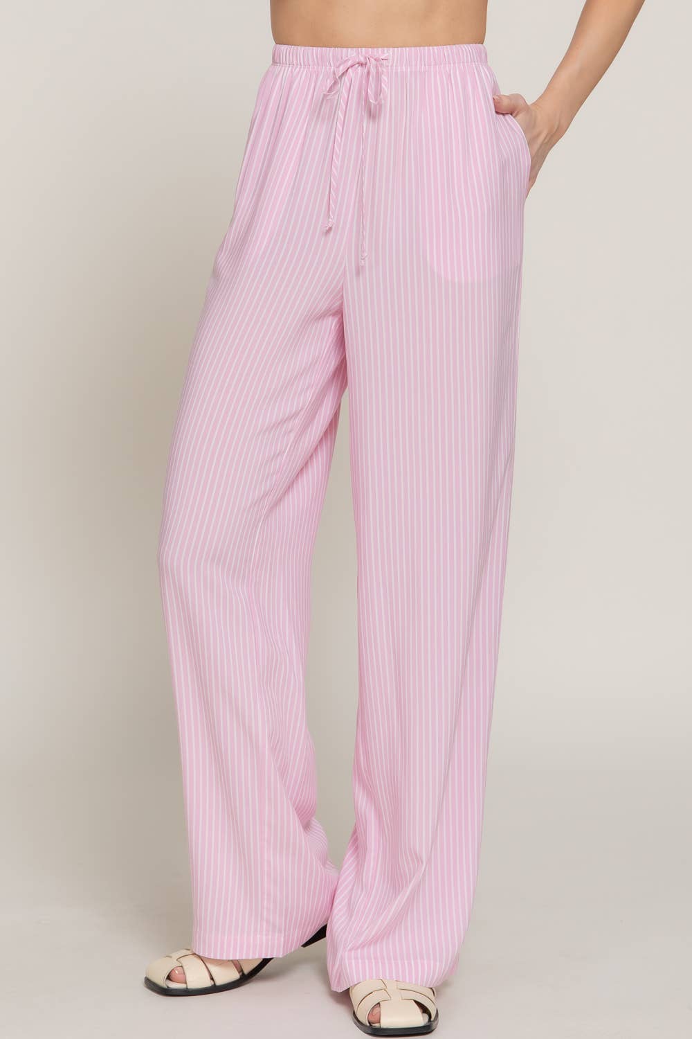 Stripe Print Woven Pants (S-2X)