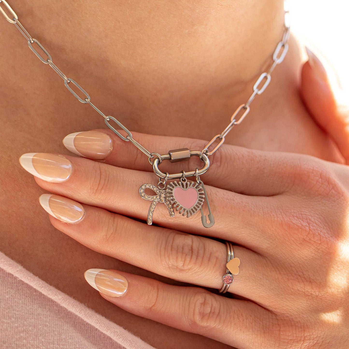 Carabiner Paperclip Necklace 16"