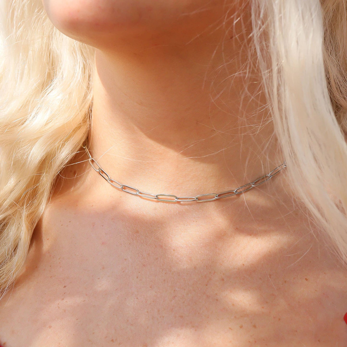 Stainless Paperclip Chain Necklace 18"/ 4mm