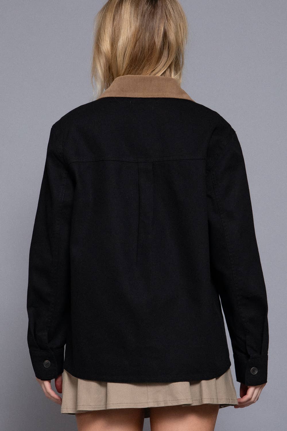 Corduroy Collar Twill Work Jacket