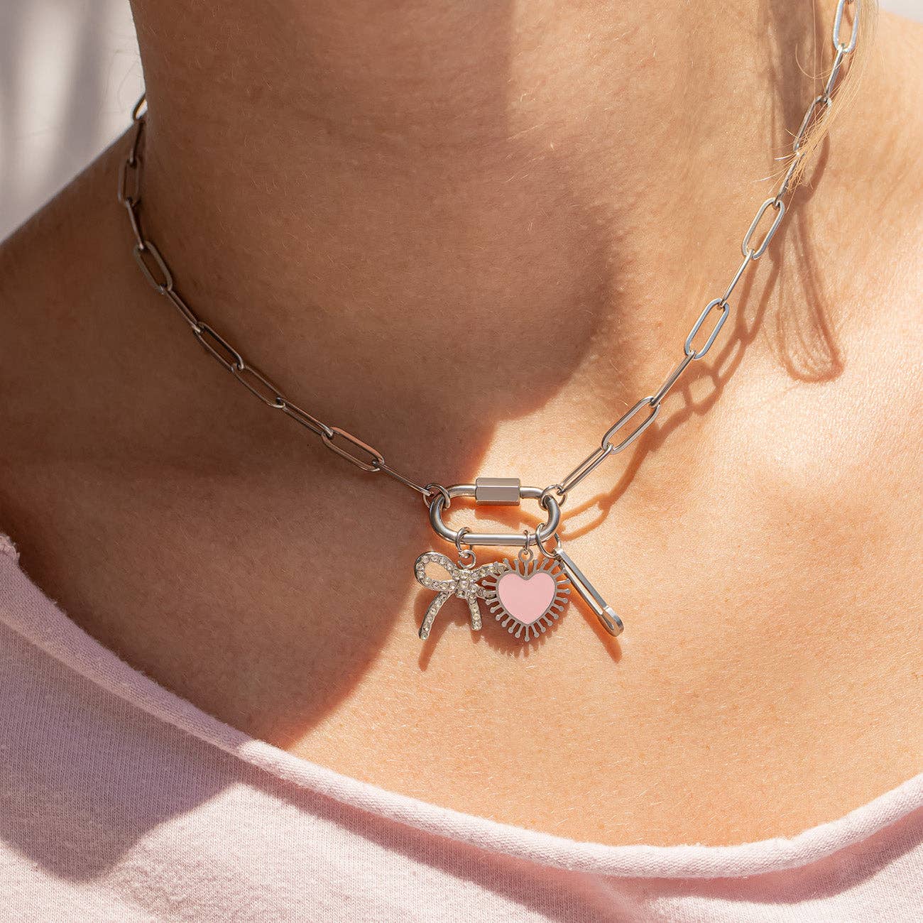 Carabiner Paperclip Necklace 16"