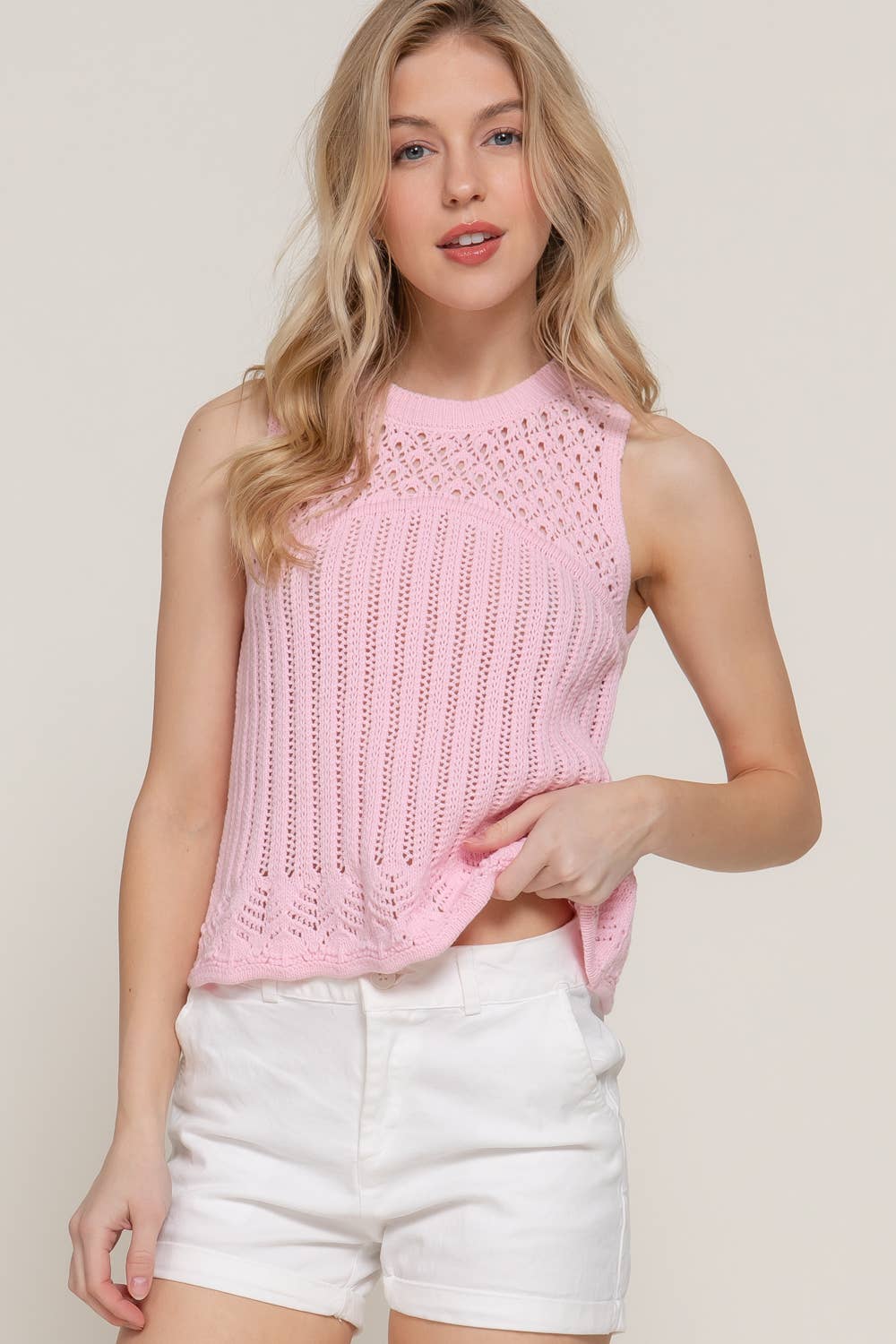 Sleeveless Crochet Sweater