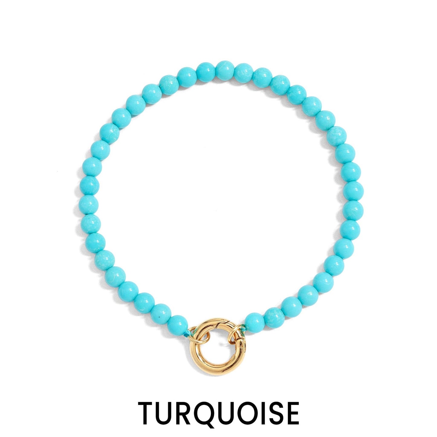 Semi Precious Stone Charm Keeper Bracelet