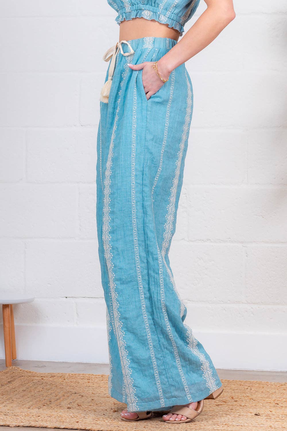 Eyelet Lace Drawstring Pants