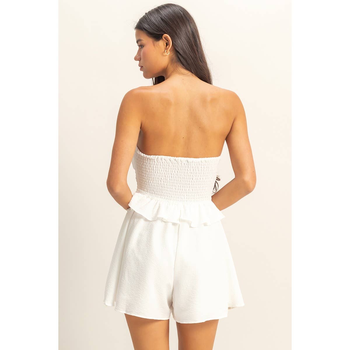 Strapless Ruffled Mini Romper