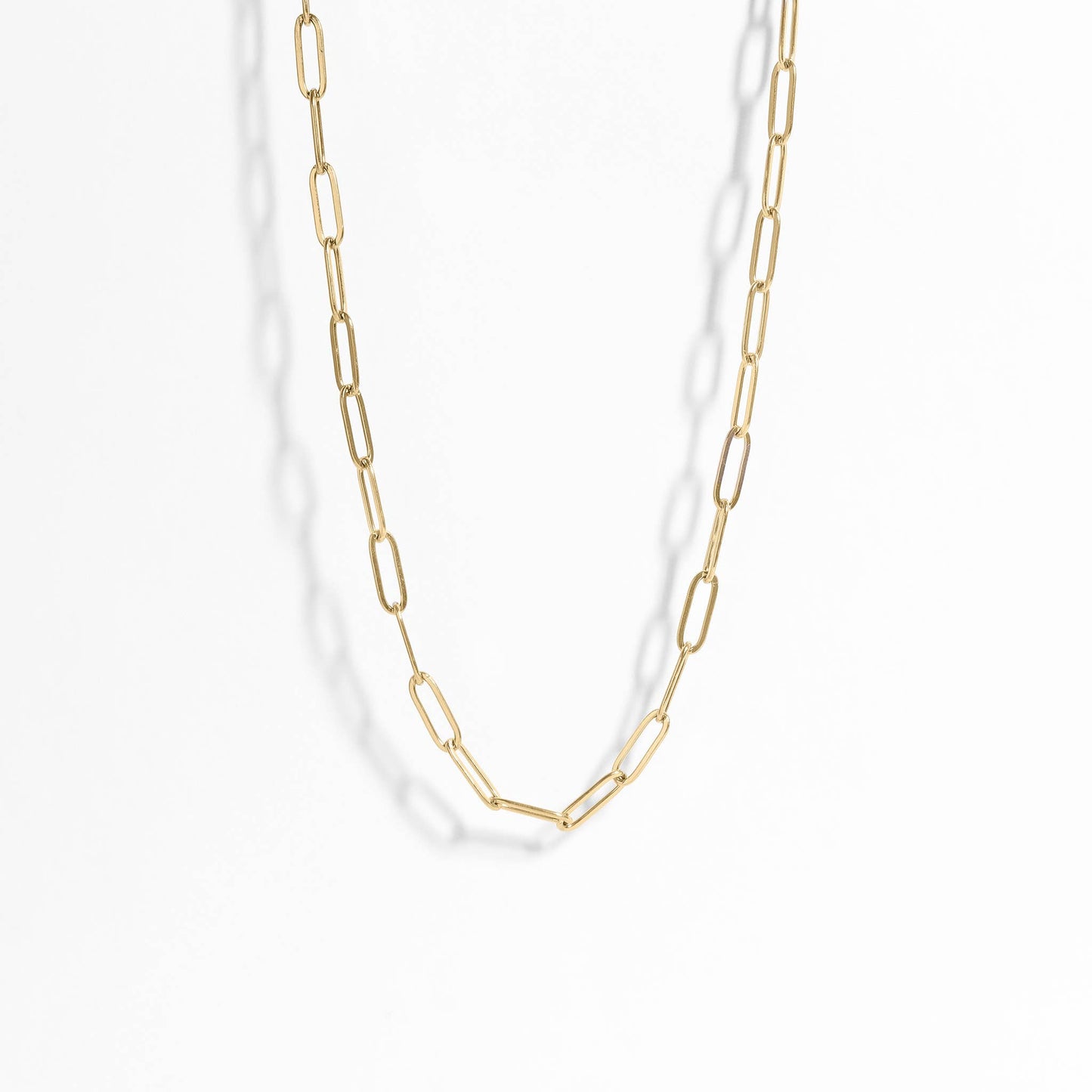 Gold Paperclip Chain Necklace: 16" / 2.5mm