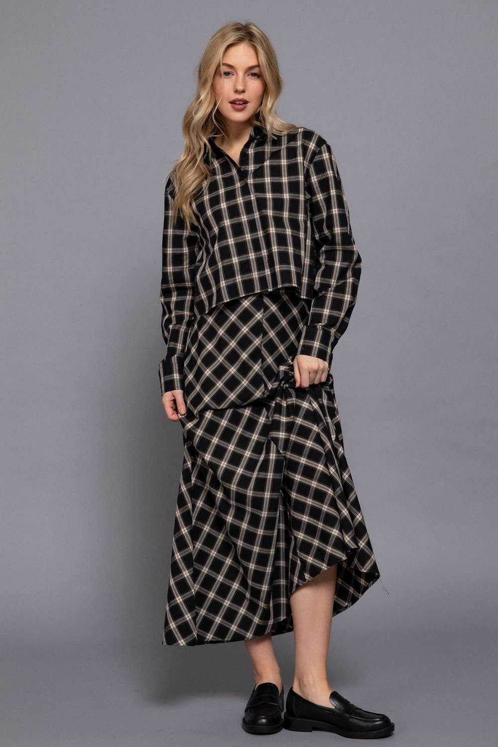 Plaid Midi Skirt