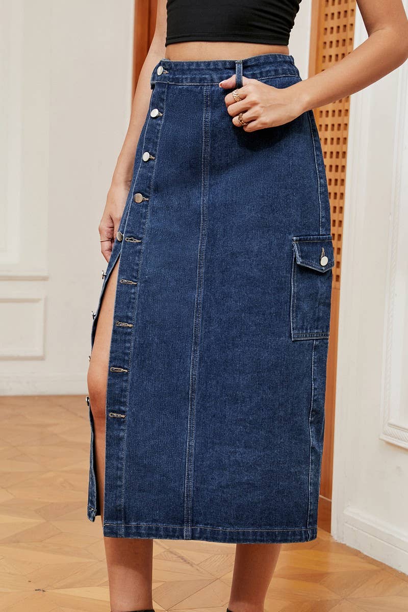 Denim Cargo Skirt