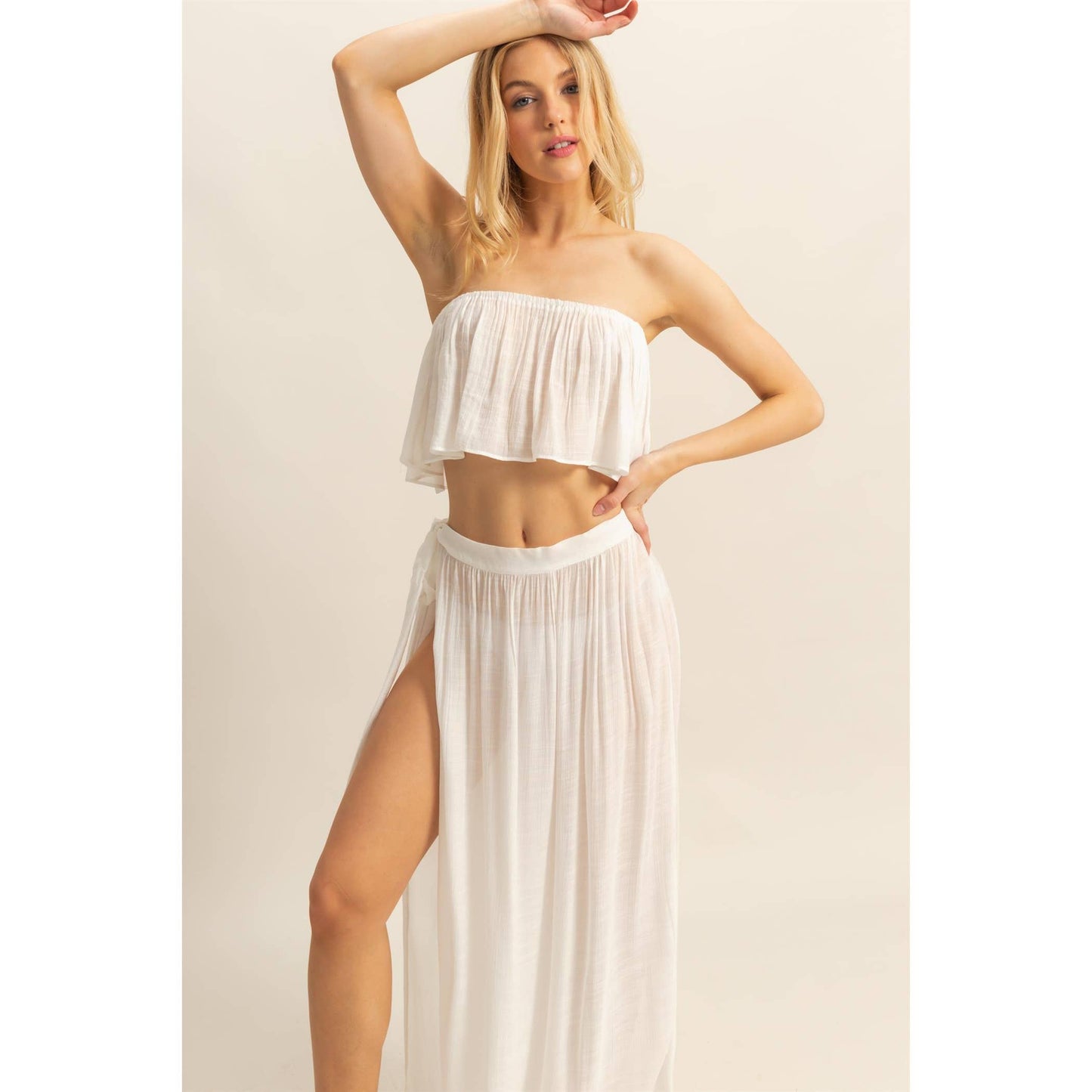 Flowy Tube Top And Maxi Skirt Set