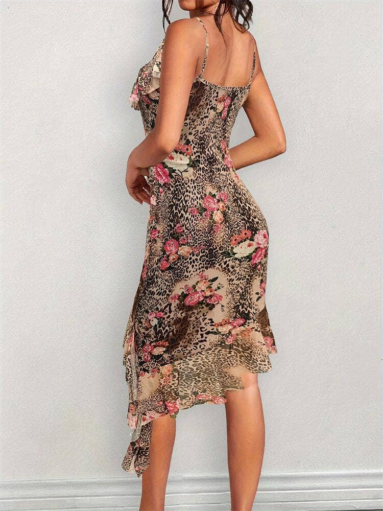 Leopard Ruffled Cami Dress