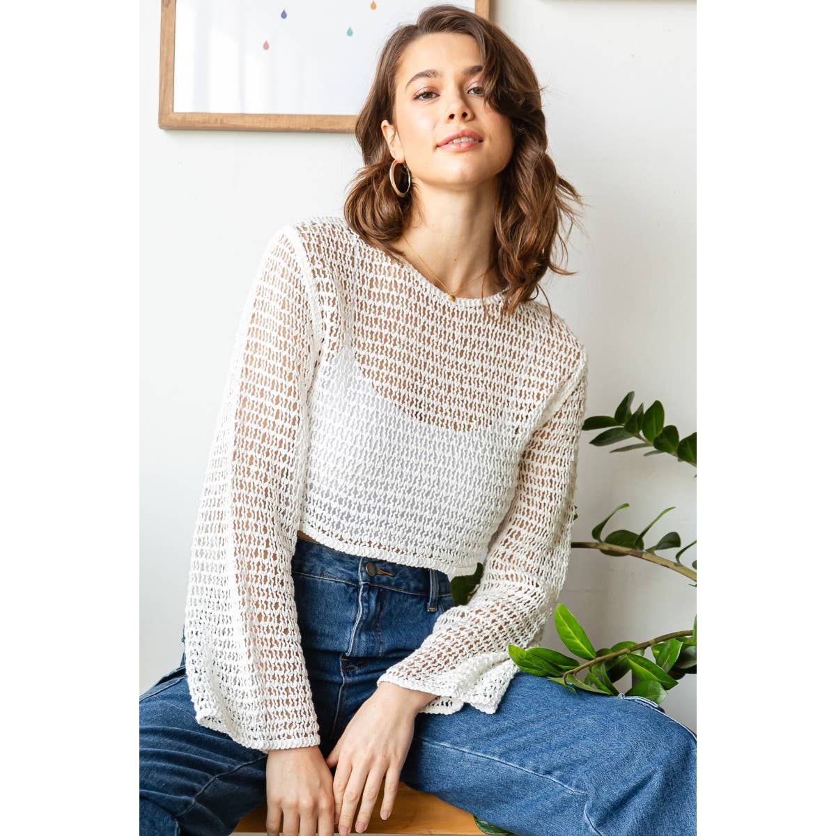 Sheer Crochet Crop Top