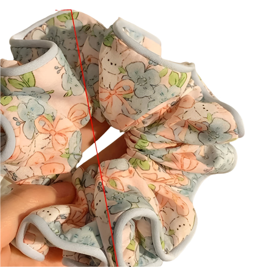 Floral Satin Oversized Hair Scrunchie