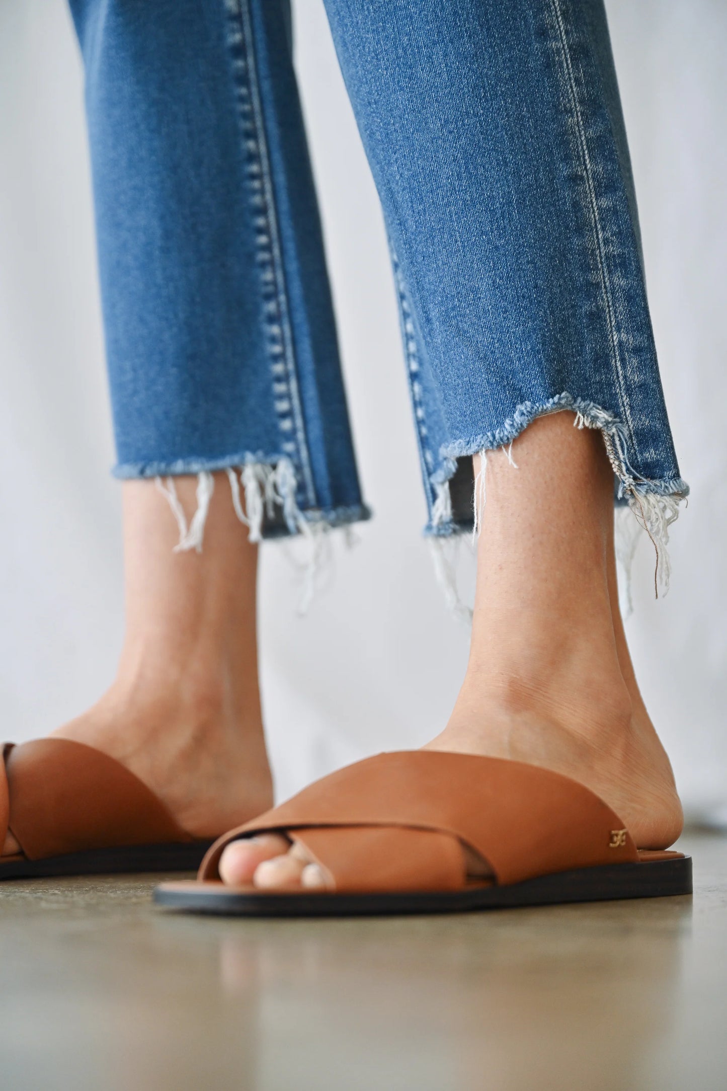 Super High Straight Leg Denim W/ Step Hem