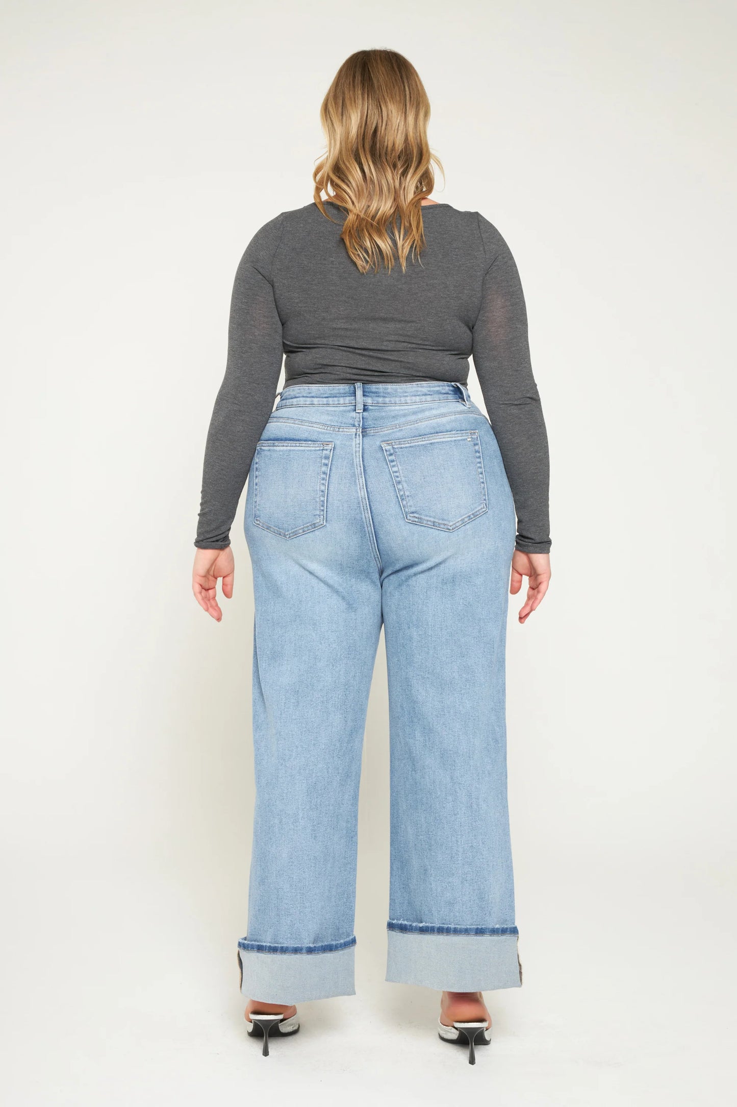 PLUS High Rise Wide Leg Denim