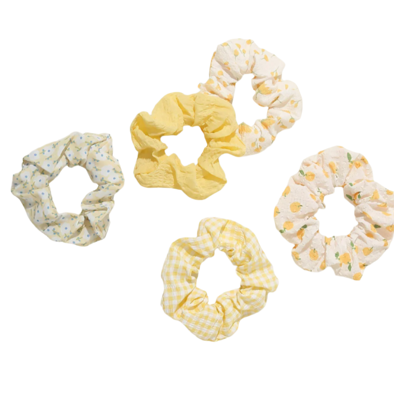 Yellow Pop Hair Scrunchies
