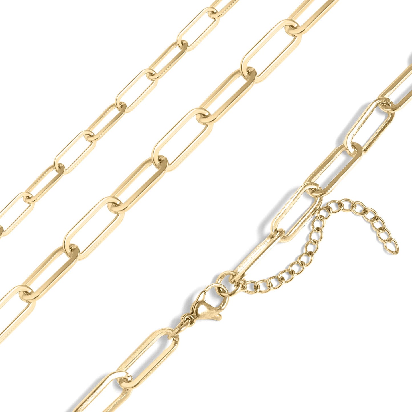 Gold Paperclip Chain Necklace: 16" / 2.5mm