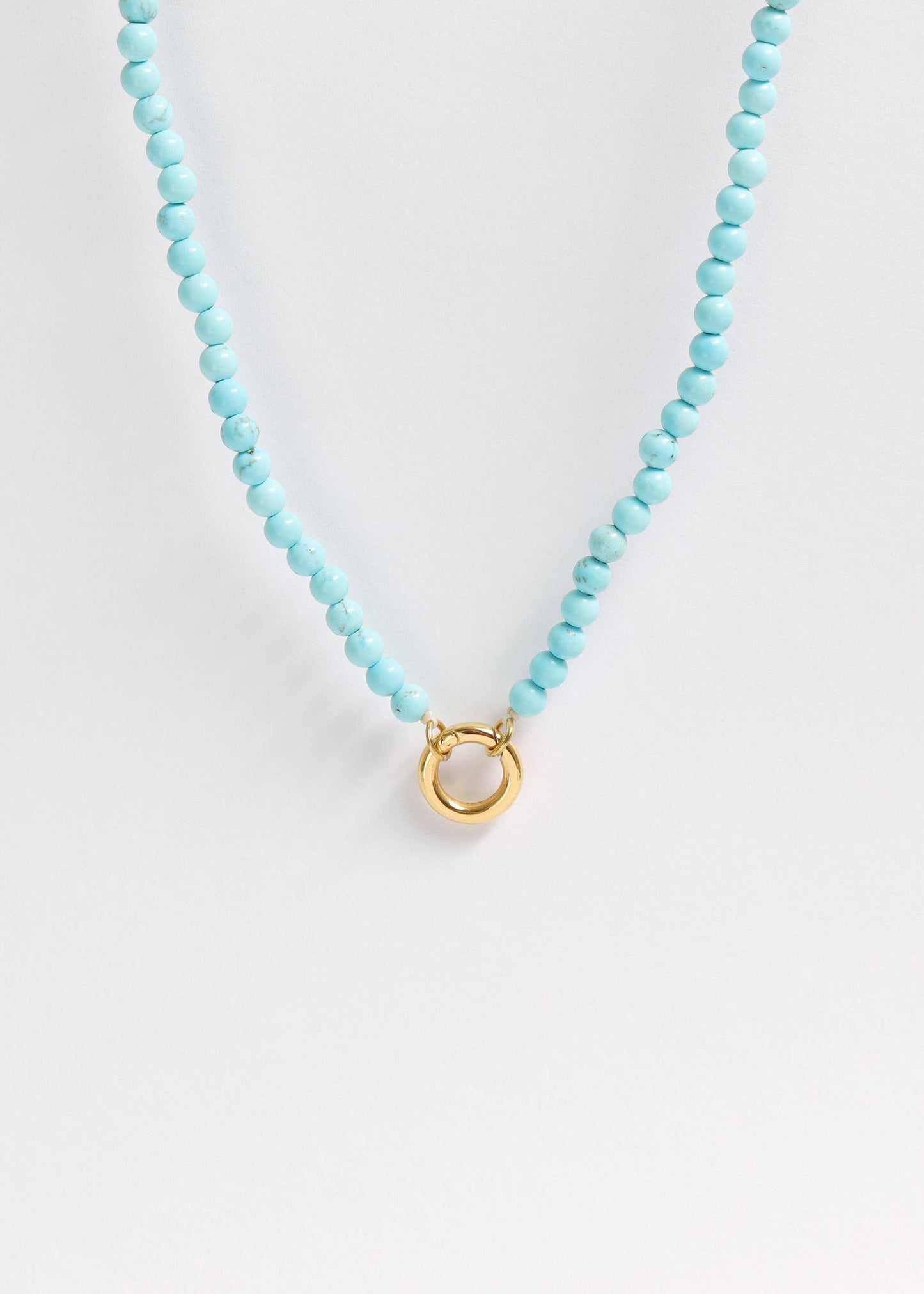 Semi Precious Stone Charm Keeper Necklace