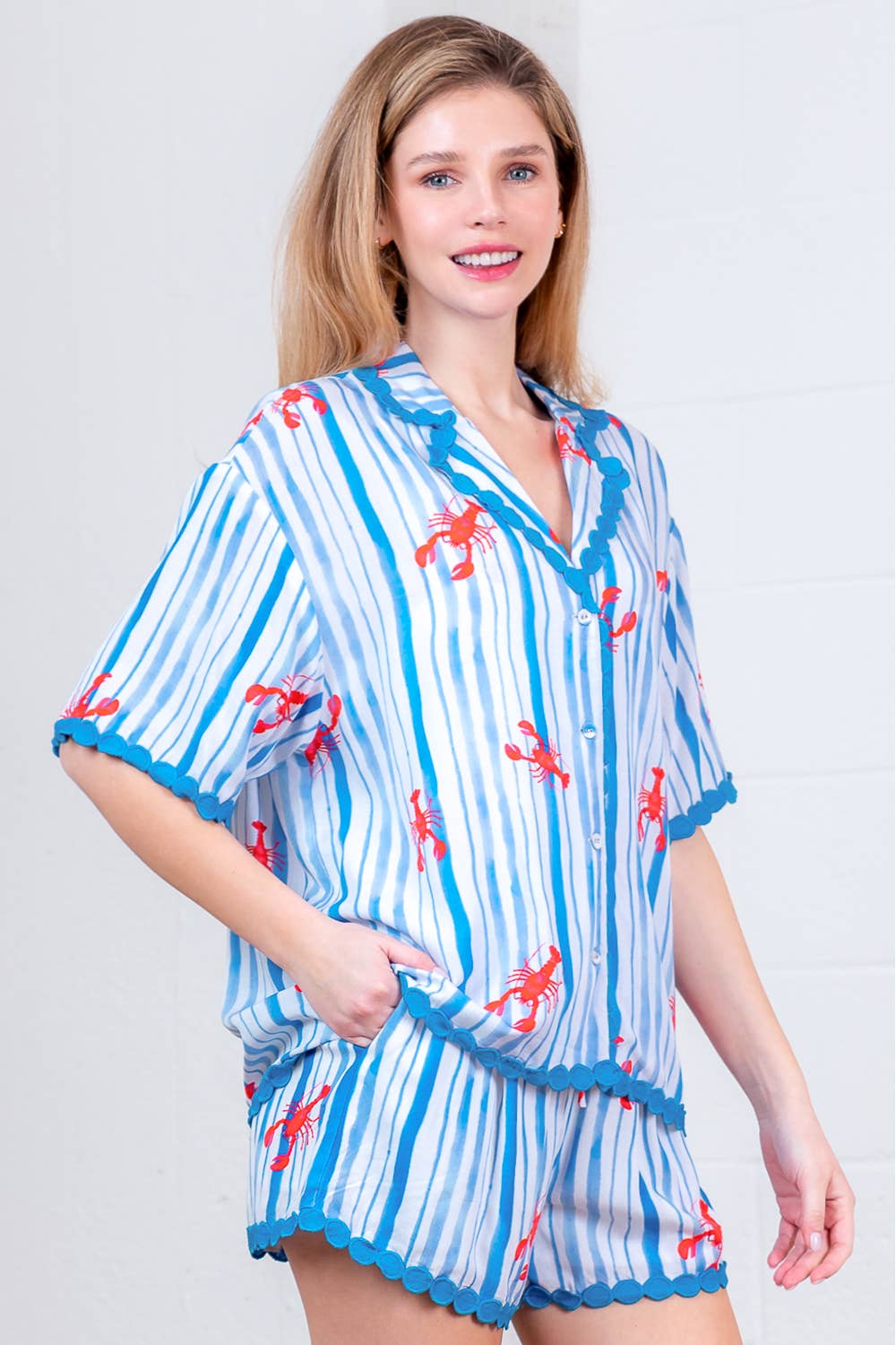 Lobster Button Down & Shorts Set