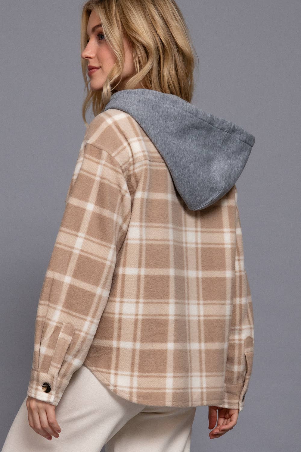 Plaid Hoodie Fleece Jacket (S-2X)