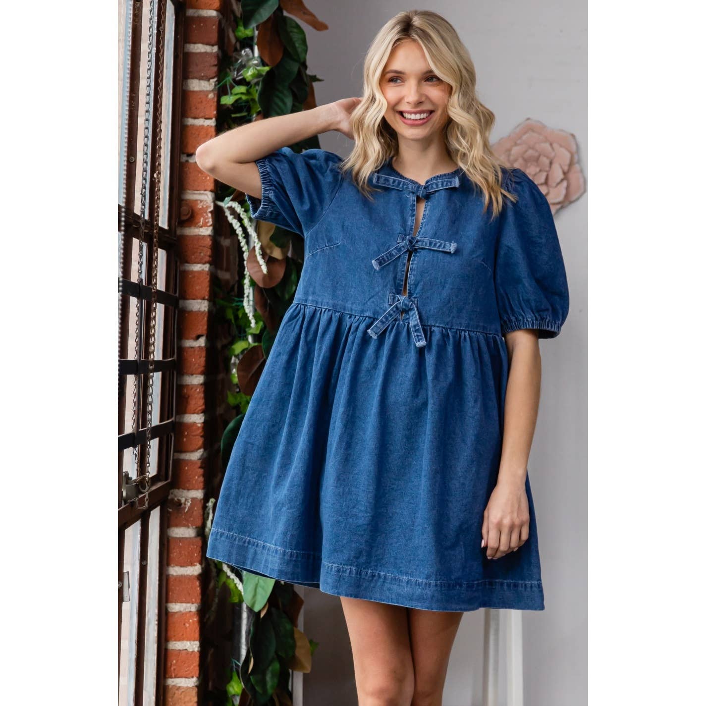 Babydoll Denim Mini Dress