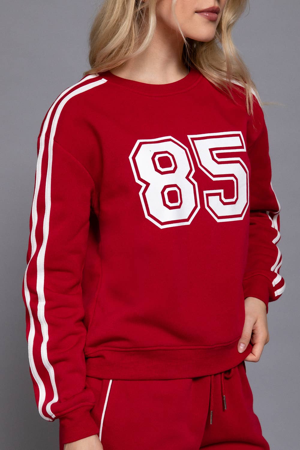 Side Line Stripe Crewneck Sweatshirt